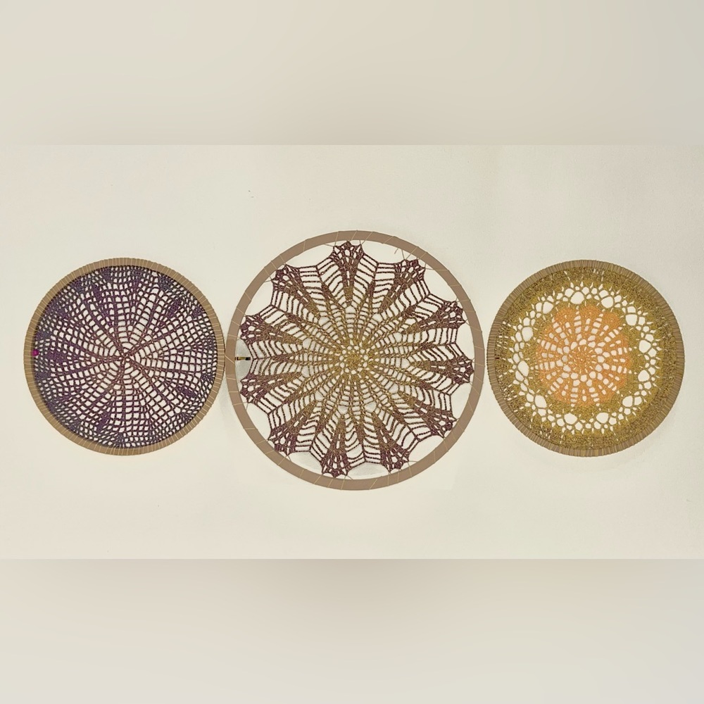 Crochet Doily Wall Triptych - Picture 2 of 3